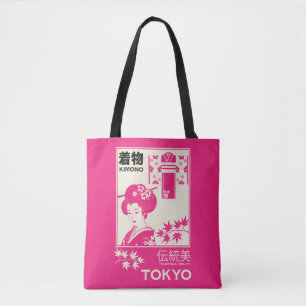 Vintage japansk kimono mode illustration tygkasse