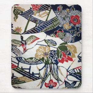 Vintage Japansk Kimono Textile (Bingata) Musmatta
