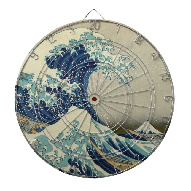 Vintage japansk konst, Den stora vågen av Hokusai Darttavla (Framsidan)