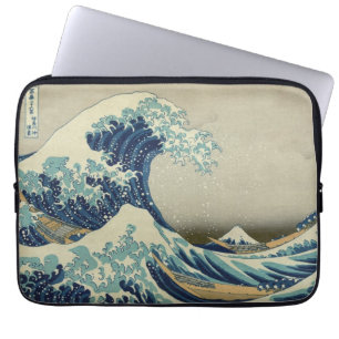Vintage Japansk konst, Hokusais Underbara våg Laptop Sleeve