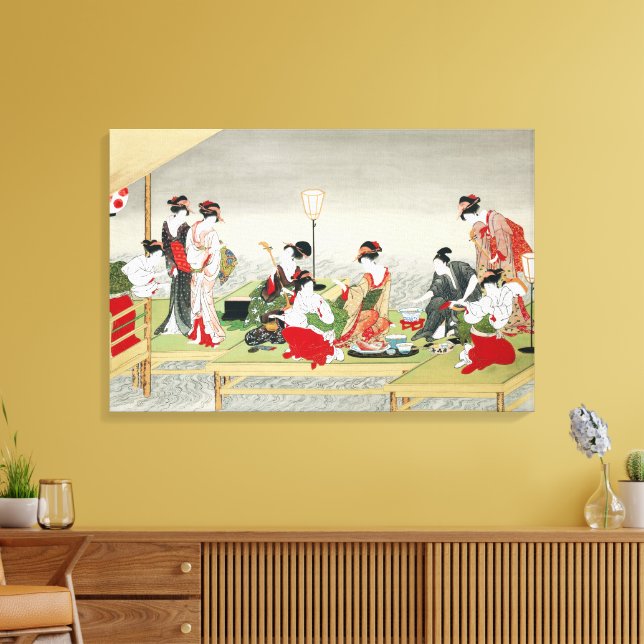Vintage japansk konst Utagawa Toyohiro tryck (Insitu (Vardagsrum))
