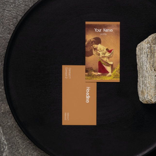 Vintage Japansk kvinna i vinden Visitkort (Skapare uppladdad)