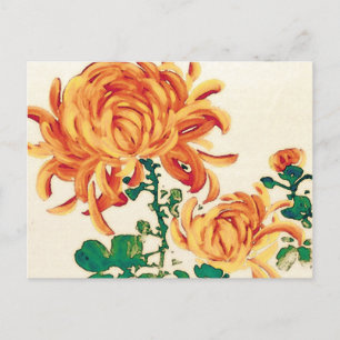 Vintage Japansk målning av Chrysanthemums Vykort