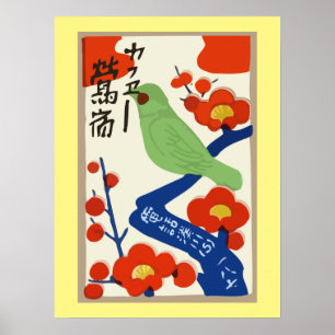 Vintage japansk matchbox (Japan) Poster