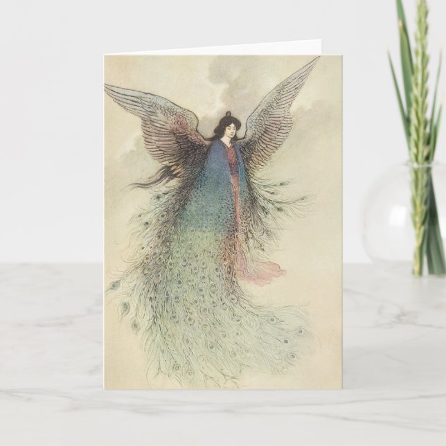 Vintage Japansk mjölkalk, Måne Maiden Kort (Framsida)