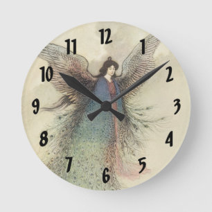 Vintage Japansk mjölkalk, Måne Maiden Rund Klocka