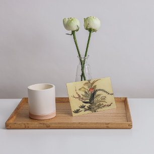 Vintage Japansk parchment-osa med kuvert OSA Kort