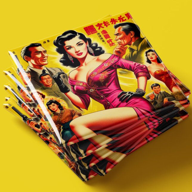Vintage japansk pulp-kvinna magnet (Skapare uppladdad)