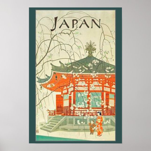 Vintage Japansk reseaffisch Poster (Framsidan)