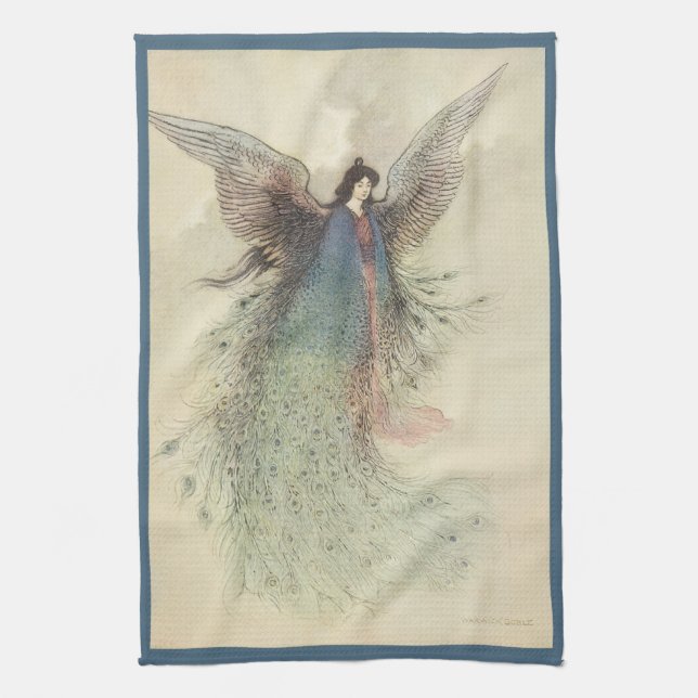 Vintage japansk saga, Måne Maiden Kökshandduk (Vertikal)