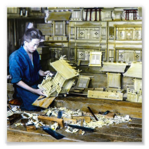 Vintage Japansk Shrine Maker Crateur Old Japan Fototryck