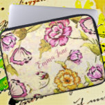 Vintage Japansk Söt Blommigt Vattenfärg och Bläck Laptop Fodral<br><div class="desc">Vintage japansk blommigt som har sitt ursprung i en vacker porslinsskål. Söt blommor har en bläck- och vattenfärgseffekt, representerade i ljusnyanser och mörk, gyllene gulter och orange. Löv är sage och mörk grönt. Bakgrunden har en unik marmorerad vattenfärgeffekt, med hjälp av lätt gult, blekt rosa och lätt grått violett. Lägg...</div>