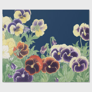 Vintage Japansk Stillaflundra Blomma Ukiyo-e Botan Presentpapper