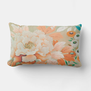 Vintage Japansk textil, Blommigt Lumbarkudde