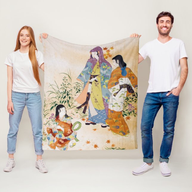 Vintage Japansk textil Fleecefilt (På plats)