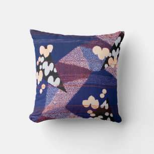 Vintage Japansk textil, Löv Mönster Kudde