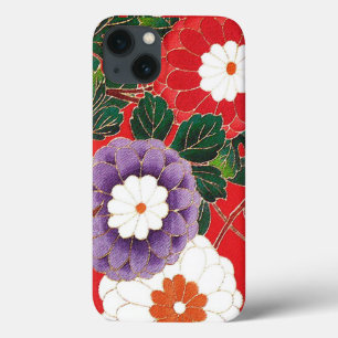 Vintage Japansk textil - Red Dahlias