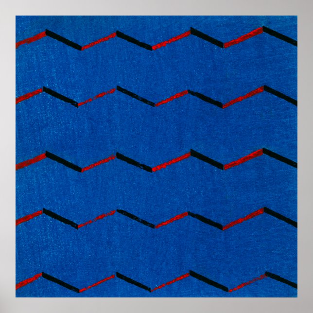 Vintage Japansk Textil Träblocktryck Poster (Framsidan)