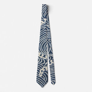 Vintage Japansk textil, Wave Mönster Slips
