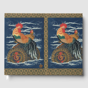 Vintage Japansk Tupp Höna Drak Konst Gästböcker