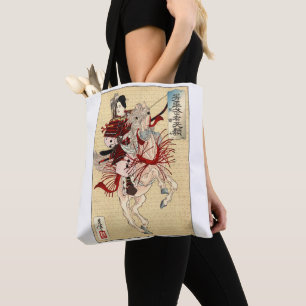 Vintage Japansk Ukiyo-e Art Kvinna Tygkasse