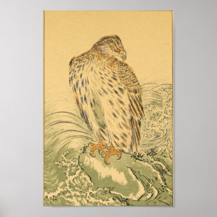 Vintage Japansk Wall Art Hawk Poster