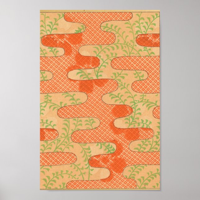 Vintage Japansk Wall Art Red Poster (Framsidan)