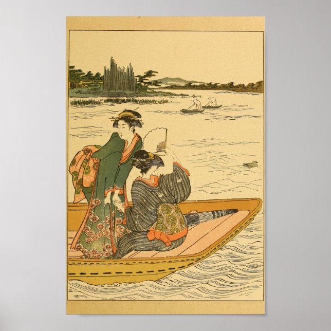 Vintage Japansk Wall Art Woman Poster (Framsidan)