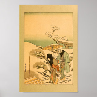 Vintage Japansk Wall Art Woman Poster