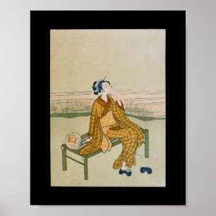 Vintage Japansk Wall Art Woman Poster