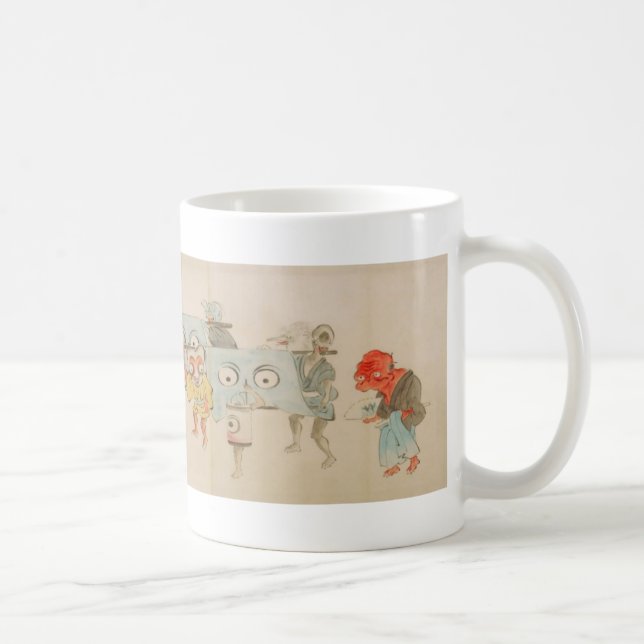Vintage japansk Yokai nattparad Kaffemugg (Höger)