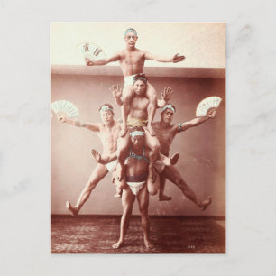 Vintage japanska Acrobat Vykort
