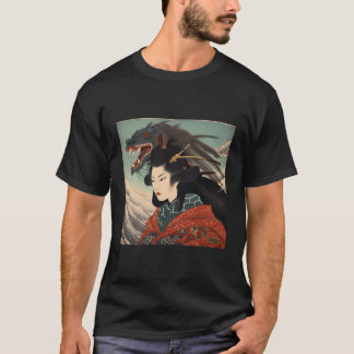 Vintage Japanska Art Cherry Blommars Japan Woodblo T Shirt