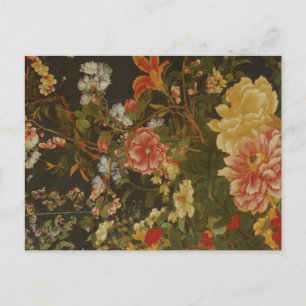 Vintage japanska blommor och Insektra Vykort