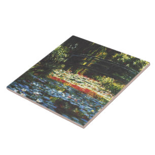 Vintage Japanska bryggan i Giverny Claude Monet Kakelplatta