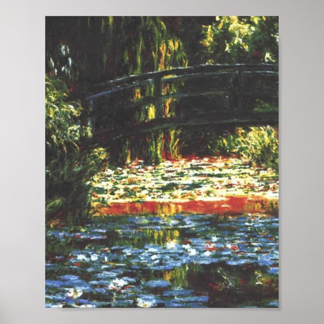 Vintage Japanska bryggan i Giverny Claude Monet Poster (Framsidan)