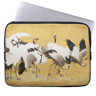 Vintage Japanska Crane Bird Flocks Laptop Fodral