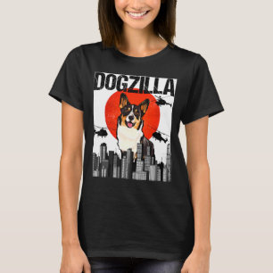 Vintage Japanska Dogzilla Cardigan Welsh Corgi T Shirt