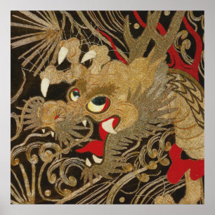 Vintage Japanska draken Poster