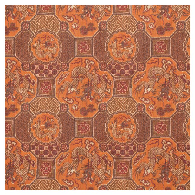 Vintage Japanska drakmer Mönster Tyg (Provkarta)