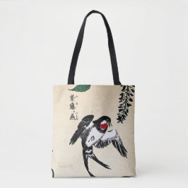 Vintage Japanska fåglar och Wisteria Tygkasse
