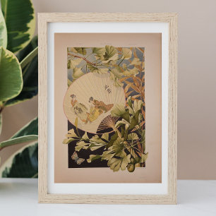 Vintage Japanska fläkt vintage-vägg poster