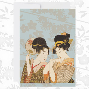 Vintage Japanska Geisha Girls i Kimonos