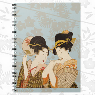 Vintage Japanska Geisha Girls i Kimonos Anteckningsbok
