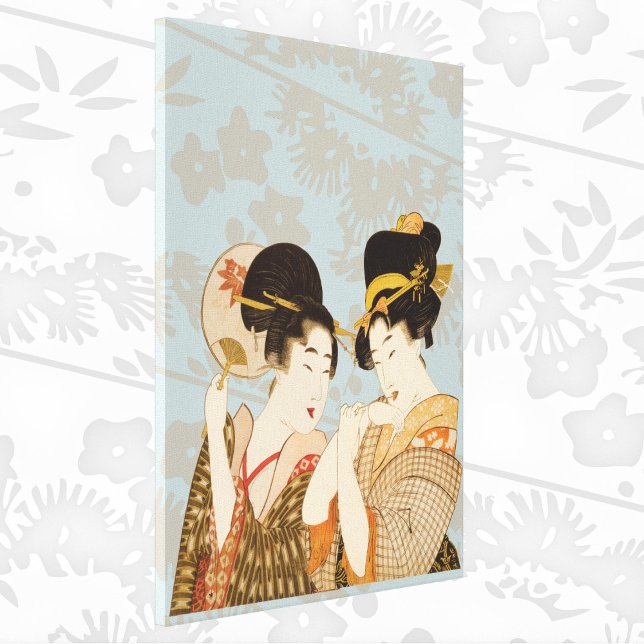 Vintage Japanska Geisha Girls i Kimonos Canvastryck (Skapare uppladdad)
