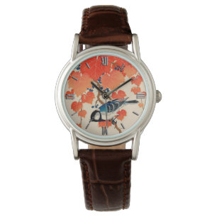 Vintage Japanska Jay Bird and Autumn Grapevine Armbandsur