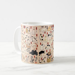 Vintage japanska katter av Utagawa Kuniyoshi Kaffemugg