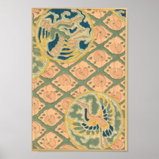 Vintage japanska konsttranät poster