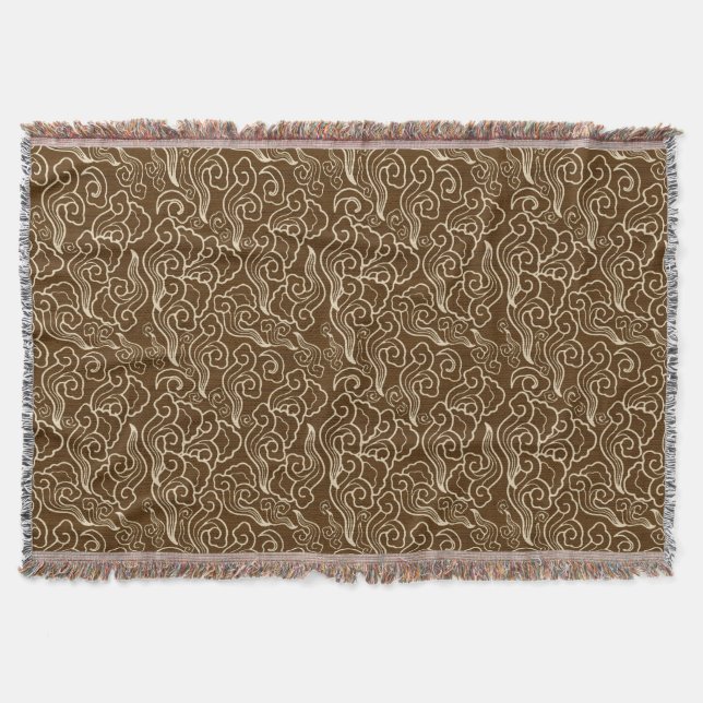 Vintage japanska moln, choklad brun mysfilt (Framsidan)