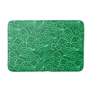 Vintage japanska moln, Jade-Grönt Badrumsmatta